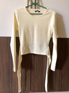 Off White Ribbed Top