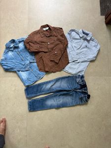 3 Full Sleeves Shirts And 1 Jeans