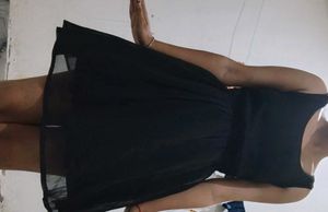 a black mini dress