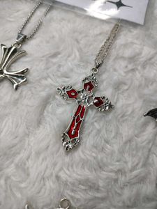 Gothic Red Cross Pendent
