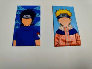 Naruto &amp; Sasuke Handmade Anime Art Set (Plus FREE)