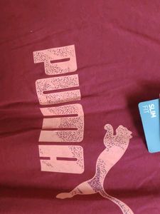 Puma Intense Red Typographic Tshirt Men