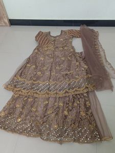 Mirror and Jardoji Work Beautiful Frock Lehenga