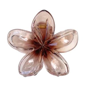 Chic Floral Hair Claw Clip - Brown
