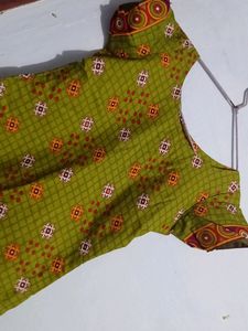 Green Churidar / Kurta With Shawl