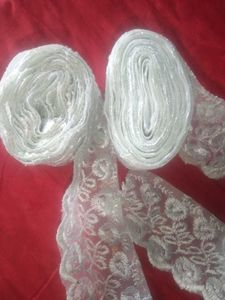 White embroidery cut work Lace🤍🌜