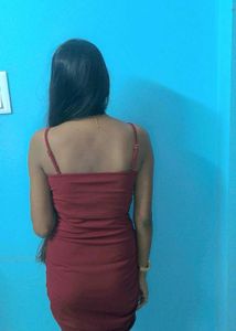 ON SALE🥳 Maroon Bodycon Bow Dress🎀