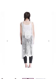 ONLYFront-Open Crochet Longline Shrug