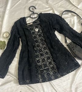 Lace Black Cardigan