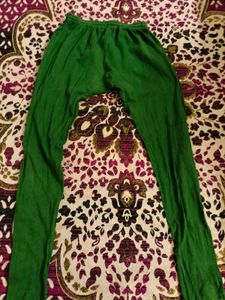 Kurta With Laggy, Dark Green, Collar, Back Chain