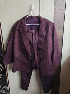 Mauve Blazer Suit With Tie