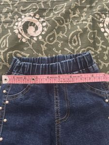 Pearl Embellished Denim Jeans
