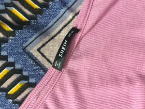 Pink One-Shoulder Ribbed Top