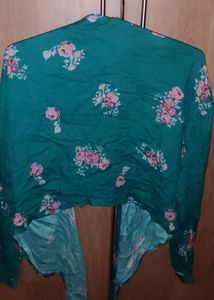 Branded Shrug With Front Tie