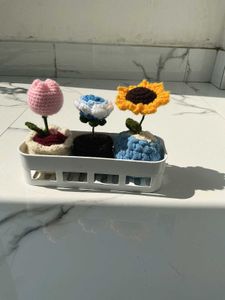 Chrochet Tulip/ Rose/ Sunflower Pot