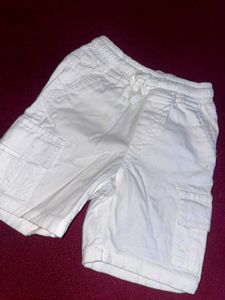 Boys White Cargo Shorts