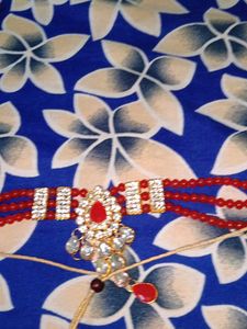 Red green Beaded Necklace combo of 2
