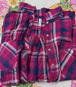 Pink Plaid Flannel Shirt