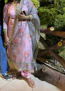 Wedding Dress Pink Organza Dupata Patiyala Salwar
