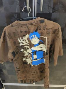 Brown Graphic Print T-shirt