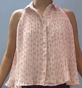 FabAlley Pink Polka Dot Sleeveless Top