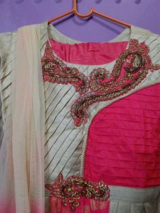 Elegant Beige &amp; Pink Dress