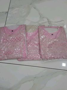Pink Embroidered Kurta