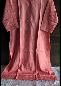 Peach Printed Kurta