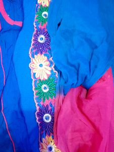 Floral Embroidered Kurta Medium Size With Dupatta