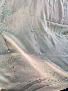 Off White Stole With Bead Work
