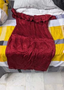 Chic Red Off-Shoulder Dress
