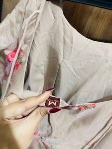 Elegant Floral Print Dress with Duppata