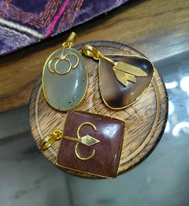 Combo Of 3 Gemstone Pendants For Women