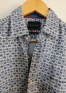White Blue Combination Half Sleeve Very Nice Shirt