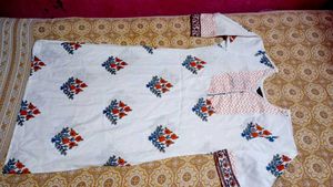 Pure Cotton Kurti Set With New Sare