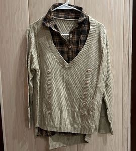 Layered Look Knit Top