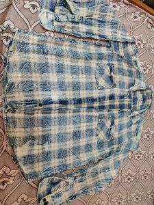 Blue Plaid Flannel Shirt
