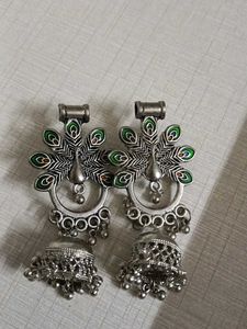 Peacock Jhumkas 🦚