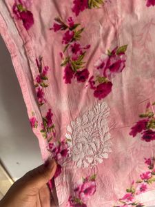 Floral Printed Chikankari Kurta