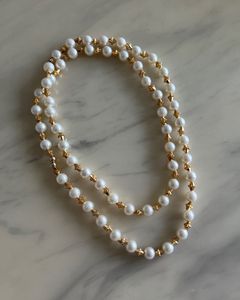 Faux Pearl & Gold Necklace