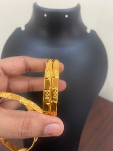One Gram Gold Plated God Laxmi Design Bangles Size Available On 2.4,2.6,2.8 Available.6 Month Guarantee.
