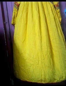 Gown Yellow Embroidery