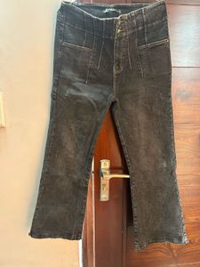 Black Wash Flare Jeans