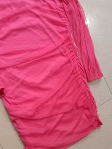 Pink Ruffel Party Wear Dress.