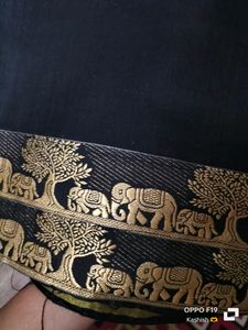 Plain Black Saree With Border