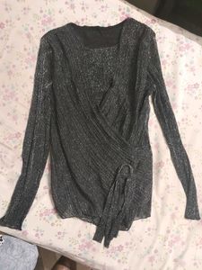 Shimmerd Black Net Stylish Top