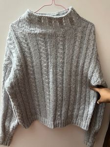 Cozy Gray Knit Sweater