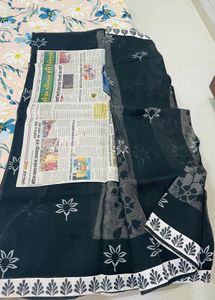 black and white Kota saree