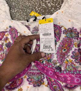 Paisley Print Dress Stylish Frock Middi Newly Tag