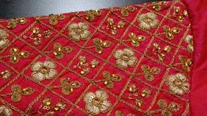 Pink Embroidered Sari Blouse